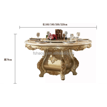Mesa de comedor redonda de mármol para muebles de casa real